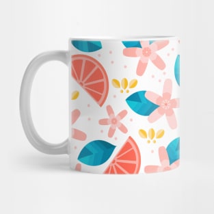 Oranges fruit and flowers pattern Mug